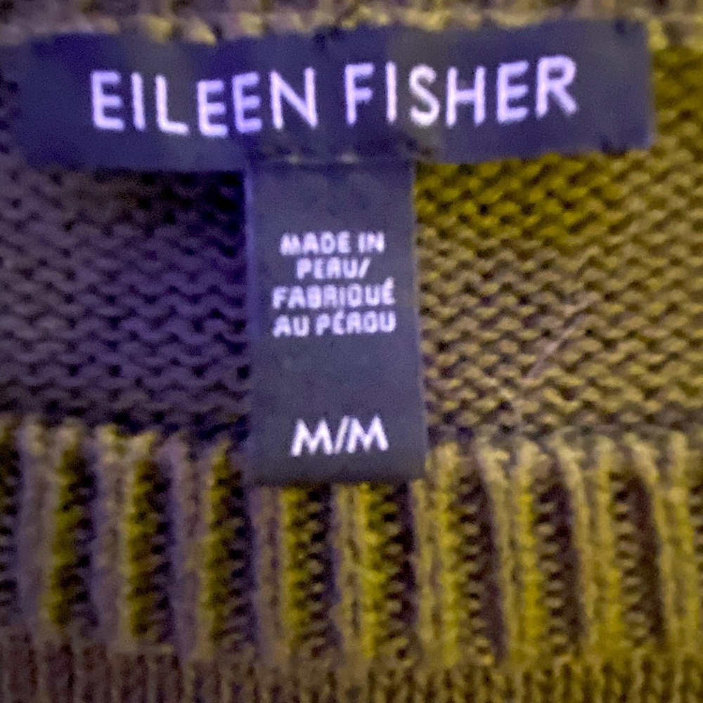 Size medium Green Eileen Fisher crew neck pullover sweater.